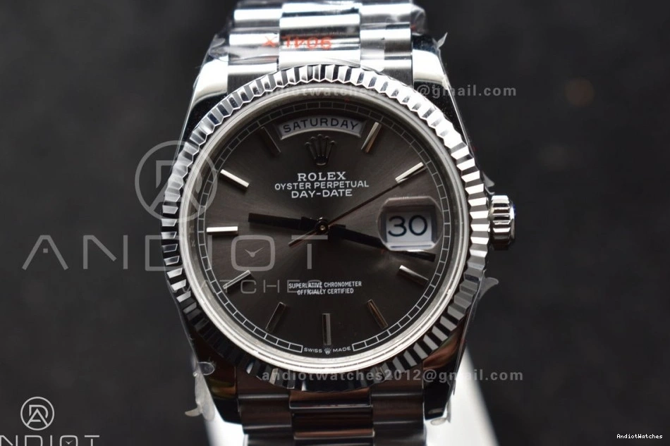 683 Grey DailyWear on Edition Best QF Bracelet Weight) Dial V5 SS vr3255 Steel President DayDate (Gain 36 904L 0425